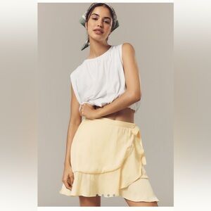 MAEVE RUFFLE WRAP MINI SKIRT SIZE M MSRP $98.00 NWT